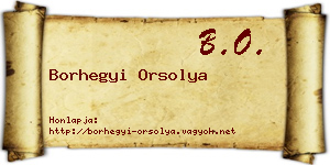 Borhegyi Orsolya névjegykártya